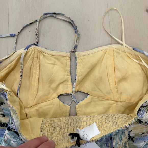 NWT ASTR The Label Small Rozina Blue Green Floral Cutout Halter Maxi Dress - Picture 13 of 16